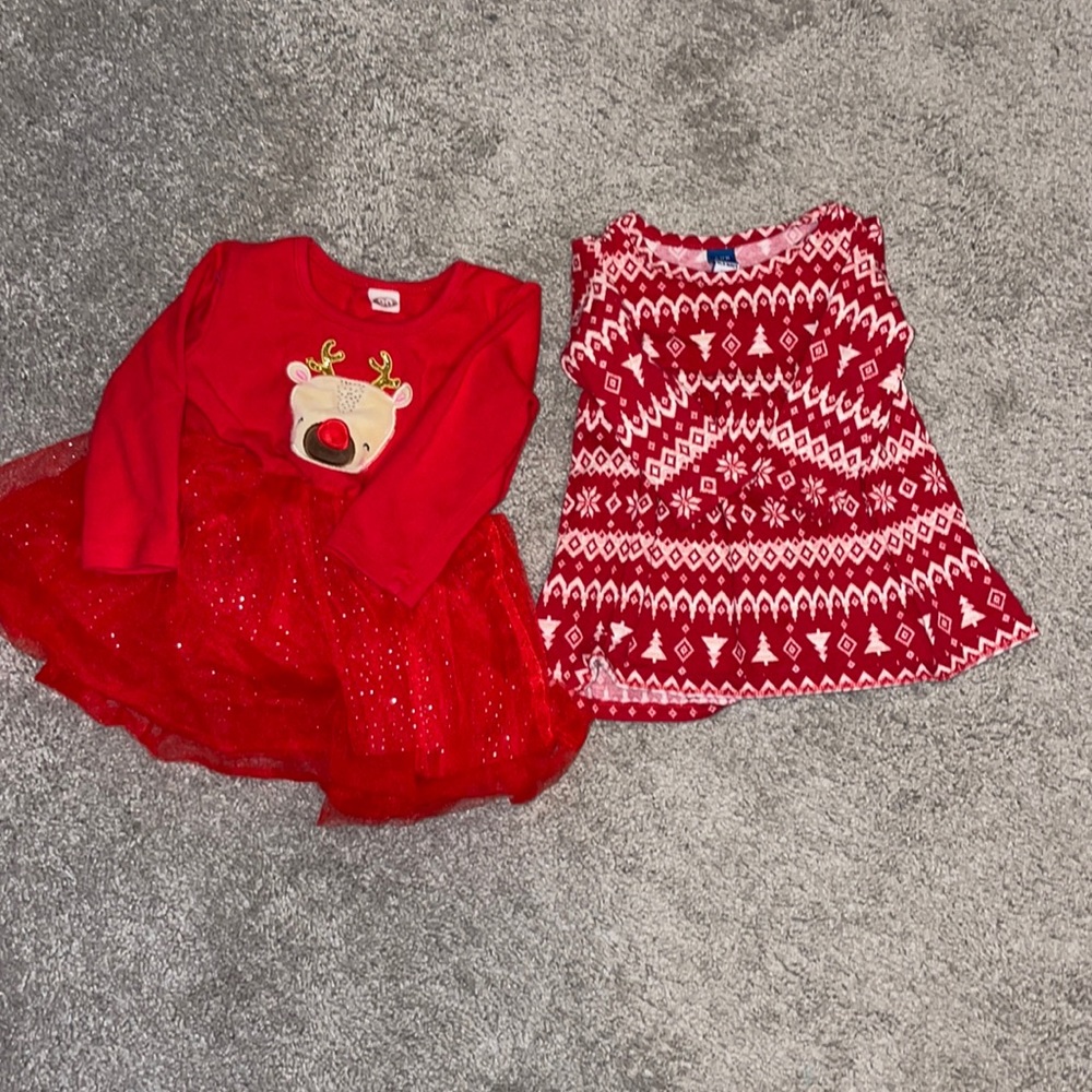 Christmas holiday Bundle Dresses Girls 6-12 months